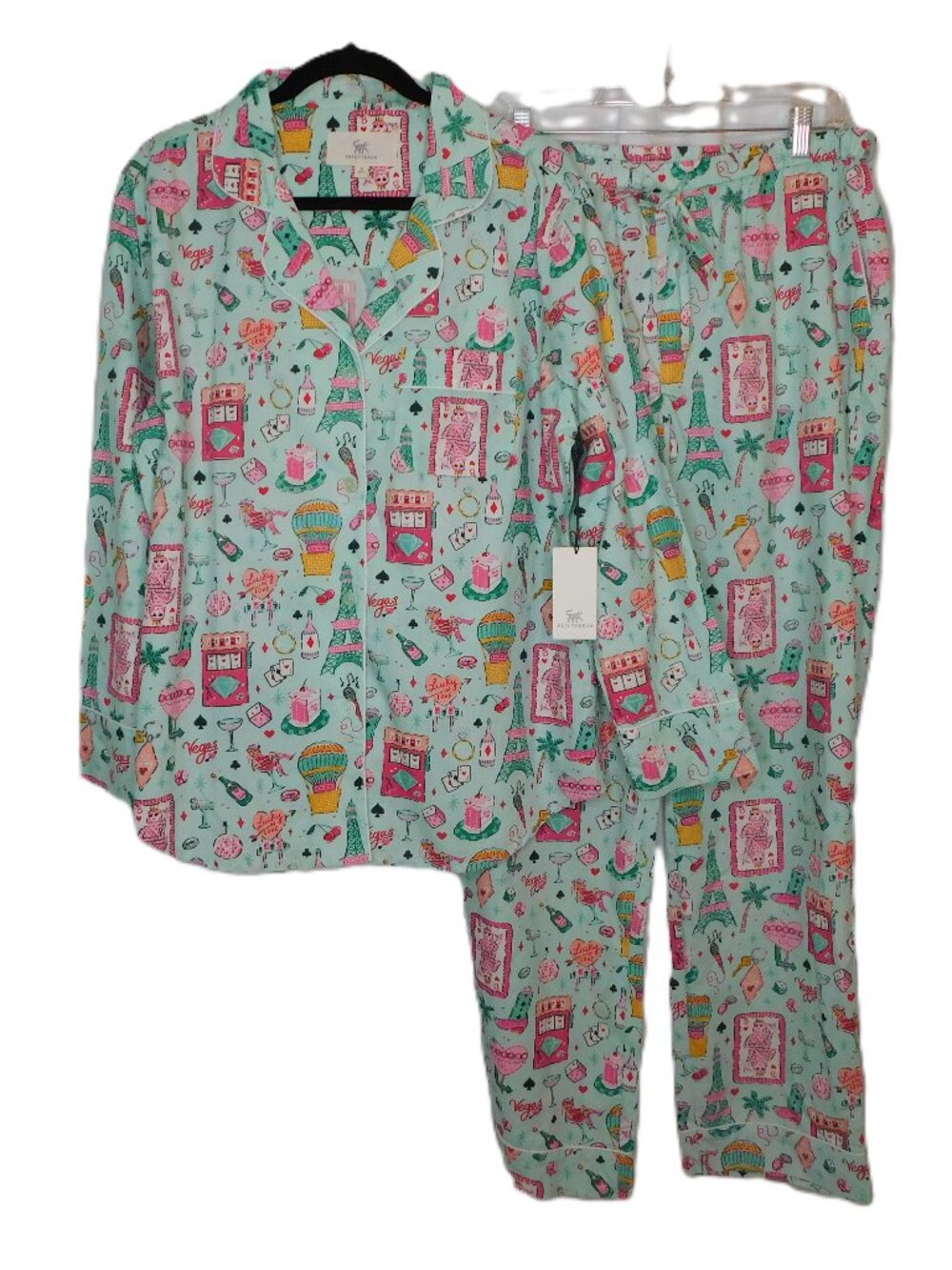Printfresh PJ Set in Viva Las Vegas in Mint | 100% cotton | NWT | Medium TALL